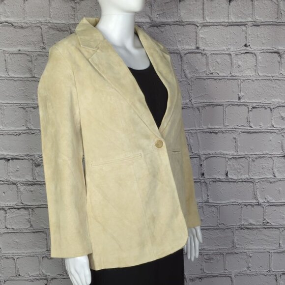 Denim & Co Tan Suede Leather Jacket, Women's Small, NWT - Picture 3 of 12